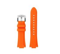 Blue Orange Silicone Rubber Strap Compatible With Oris Aquis 7330 7740 Sports Resin Watch Band 22x11mm 24x11mm 24x12mm Convex End Bracelets(Orange silver A,22X11mm)