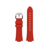 Blue Orange Silicone Rubber Strap Compatible With Oris Aquis 7330 7740 Sports Resin Watch Band 22x11mm 24x11mm 24x12mm Convex End Bracelets(Red silver A,24X12mm)