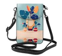 Blue Orange Turtleback Bamboo mobile phone wallet with magnet snap closure, convenient for daily use, shopping or travel