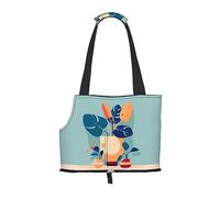 Blue Orange Turtleback Bamboo Printed Pet Shoulder Bag, Specially Designed for Small Dogs and Cats, Multifunctional Shoulder and Handbag