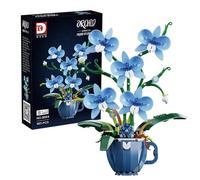 Blue Orchid Ideas Flowers Building Block Set，DIY Home Decoration Kit for Adults，Compatible with Lego Flowers Home Decor Gift for Mother's Day, Valentine Day, Birthday, Christmas Day