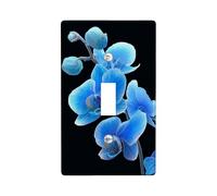 Blue Orchid Light Switch Cover Plates/Outlet Covers, Elegant Floral Design for Home Decor, Thermoplastic Wall Plates, Standard Size Single Toggle
