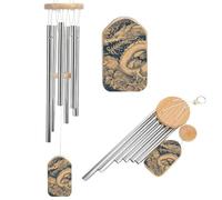 Blue Oriental Dragon Memorial Wind Chimes for Outside Deep Tone 20.5", 6 Aluminum Tubes, Sympathy Windchimes Personalized Chimes for Outdoor Garden Patio Yard Decor, Bereavement Condolence Gift