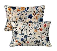 Blue Outdoor Cushions 40x80 cm Outdoor Waterproof Cushion Covers Idyllic Pattern Double Sided Printing Linen Pillowcases Set of 2 Sofa Throw Pillow Case for Garden Furniture Chair Decor Gifts h-1380