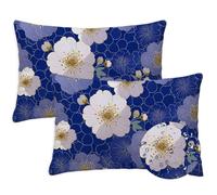 Blue Outdoor Cushions 50x70 cm Waterproof Soft Garden Cushions Pack of 2 Large Rectangle Abstract Cushion CoversSofa Decorative Pillowcases for Garden Furniture Bench Balcony Farmhouse Decor Gift S932