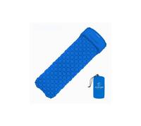 (Blue) Outdoor Sleeping Pad Camping Inflatable Mattress with Pillows Travel Mat Folding Bed Ultralight Air Cushion Hiking Trekking