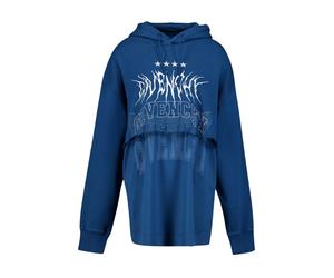 Blue Overlay Cotton Hoodie - male - Givenchy - Hoodies - Blue - M - Sweatshirts & Hoodies M