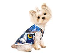 Blue Owl 1 Print Dog Shirt Summer Pet T-Shirts Stretchy Cats Dogs Tee Shirt Sleeveless Tank Top Dog Vest