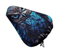 Blue Owl Bike Seat Cover Waterproof Oxford Fabric, Universal Adjustable Bicycle Saddle Cover with Drawstring Easy Install Protective Rain Dust Covers for Women Men