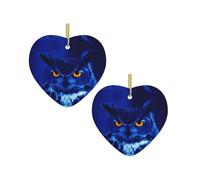 Blue Owl Christmas Tree Ceramic Hanging Bauble Personalised Xmas Baubles Cute Christmas Ornaments Gifts For Kids Family Friends