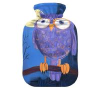 Blue Owl Cute hot Water Bottle with Soft Cover, 2L hot Compress Bag for Sore Muscle, Sore Muscle, bolsas de agua Caliente para Dolores