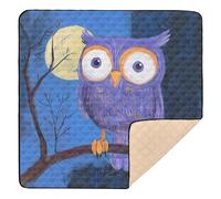 Blue Owl Cute Soft Padded Baby Playmat for Indoor Outdoor Cozy Breathable Foldable Travel Play Mat for Babies Infants Toddlers, 50'' x 50''para juegos de
