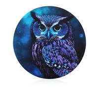 Blue Owl Cutting Board Round Tempered Glass Butcher Block Heavy Duty Chopping Boards Kitchen Counter Protector Non Slip Cutting Mat for Meat Fruits Vegetables 7.9"