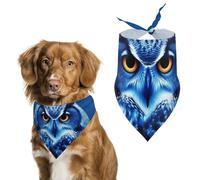 Blue Owl Dog Bandanas Adjustable Bib Party Pet Decorations Cute Dog Triangle Scarfs for Small Medium Puppy Cat Costume Accessory