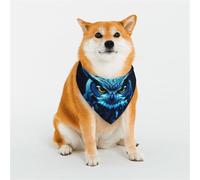 Blue Owl Dog Bandanas Small Adjustable Dog Scarf Triangle Bibs Double Reversible Kerchief Scarf Washable Daily Handkerchief for Medium Large Dog Puppy Cat Gift