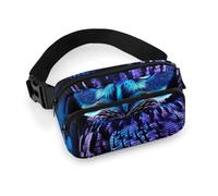 Blue Owl Fanny Packs with Zipper, Personalized Waist Bags with Multiple Pockets, Adjustable Sling Bag for Travel, Waterproof Belt Bag, Crossbody Bags