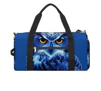 Blue Owl Gym Bag Travel Duffel Bags for Men Women Large Weekender Bags Carry On Overnight Duffle Bag with Shoe Compartment for Workout, style, One Size