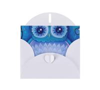 blue owl Holiday Cards | Double Sided Glitter Cardstock | Christmas, Birthday, Valentine's Day, Wedding & Party Invitations | Envelopes Included