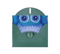 blue owl Holiday Cards | Double Sided Glitter Cardstock | Christmas, Birthday, Valentine's Day, Wedding & Party Invitations | Envelopes Included