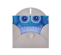 blue owl Holiday Cards | Double Sided Glitter Cardstock | Christmas, Birthday, Valentine's Day, Wedding & Party Invitations | Envelopes Included