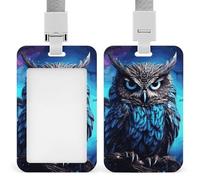 Blue Owl ID Badge Holder with Lanyard ID Holder