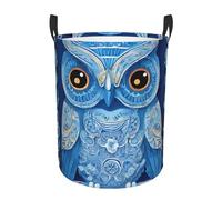 (Blue Owl) Large Capacity Waterproof Laundry Hamper Foldable Portable Storage Basket For Bathroom Laundry Bedroom