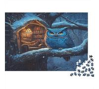 Blue Owl on A Winter Night Puzzle 1000pcs (75x50cm) Puzzles, Die Für Erwachsene Und Personen Ab 14 Jahren Geeignet Sind
