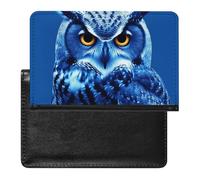 Blue Owl Passport Holder Cover Passport Cover Protector Essentials with Credit Card Slots Slim Travel Wallet Covers Documents Organizer Protector for Man&Women