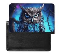 Blue Owl Passport Holder Cover Passport Cover Protector Essentials with Credit Card Slots Slim Travel Wallet Covers Documents Organizer Protector for Man&Women