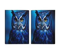 Blue Owl Passport Holder Personalized Passport Wallet for Women Men Travel Document Organizer Holder