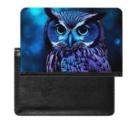 Blue Owl Passport Holder & Travel Wallet Passport Cover Protector Essentials with Credit Card Slots