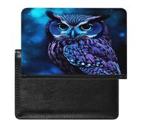 Blue Owl Passport Holder Vaccine Card Holder Travel Document Organizer Credit Card Organizer for Women/Men