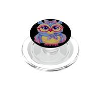 Blue Owl Portrait Animal Lover Graphic Pink Glasses Bow PopSockets PopGrip for MagSafe