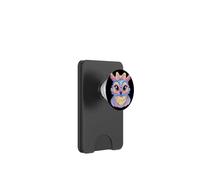 Blue Owl Portrait Animal Lover Graphic Pink Glasses Yellow PopSockets PopWallet for MagSafe