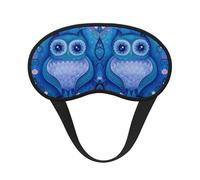 Blue Owl Print Adjustable Eye Cover for Sleeping, Comfortable, Pressure-Free and Breathable Sleeping Masks