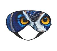 Blue Owl Print Sleep Mask,Soft Eye Mask with Adjustable Strap for Sleeping, Travel and Relaxation