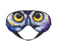 Blue Owl Print Sleep Mask with Adjustable Strap, Comfortable Eye Cover for Travel, Yoga, Napping, Sleeping & Relaxation