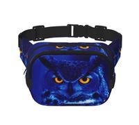 Blue Owl Print Stylish and Practical Waist Bag,Adjustable,Perfect for Travel,and Outdoor Activities