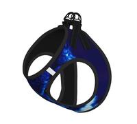 Blue Owl Printing Dog Summer Harness With Leash Set,Adjustable And Reflective Step-In Puppy Pet Vest Harnesses