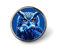 Blue Owl Round Badge 25mm/1 Inch Metal Buttons Round Badge Pin Button Parts Classic Pin Holders Buttons for Shirts Clothes Individualistic Brooch