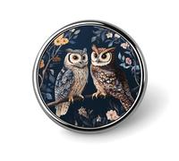 Blue Owl Round Badge Cute Pins Brooches for Hat Jacket Shirt Backpack Decor