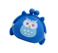 Blue Owl Silicone Coin Purse for Cards, Cash and Id Storage Gift | Kawaii Cartoon Style, Mini Wallet Size, Silicone Gel Build, Bright Color Finish