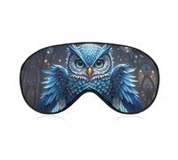 Blue Owl Sleep Mask Light Blocking Eye Cover Polyester Eye Mask with Elastic Strap Blindfold for Side Sleeper Sleeping Masks Face Hugging for Women Men Travel