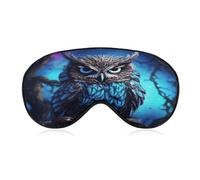 Blue Owl Sleep Mask Personality Eye Sleep Shade Cover Comfortable Breathable Sleeping Blindfold Soft Comfortable Night Eye Cover Adjustable Band Eye Mask for Men Women