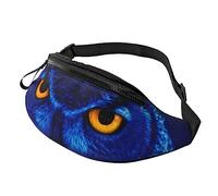 Blue Owl Sport Waist Bag Travel Bumbags with Zipper and Earphone Hole, Running Fanny Pack Waist Pack with Adjustable Belt for Men Women