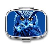 Blue Owl Travel Pill Organizer - Daily Pill Box to Hold Vitamins, Portable Cod & Liver Pill Case Storage Box with 2 Compartments for