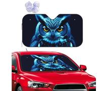 Blue Owl Windshield Sun Shade for Car Personalized Window Sunshades Foldable Sun Heat Uv Rays Visor Protector to Keep Your Vehicle Cool for Universal Cars SUV Truck 55x29.9 Inch