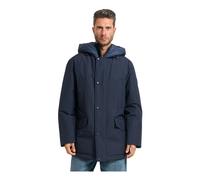 Blue Padded Jacket with Contrasting Collar, male, Hugo, Winter Jackets, Blue, XL, Jackets XL
