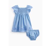 Blue Paddington Print Chambray Dress & Knickers Set 3-6 months