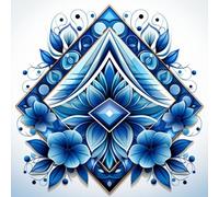 Blue Paint by Numbers for Children Art Paint by Number Canvas 60X60CM, DIY Acrylic Oil Paintngs Adults Beginners Art Craft Kits with 3 Brushes and Acrylic Pigment, Home Room Decor, Gifts for Women